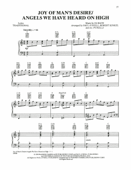 page one of Joy Of Man's Desire / Angels We Have Heard On High (Piano, Vocal & Guitar Chords (Right-Hand Melody))