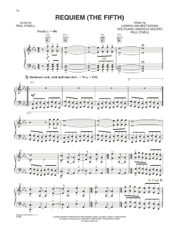 page one of Requiem (The Fifth) (Piano, Vocal & Guitar Chords (Right-Hand Melody))