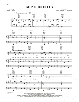 page one of Mephistopheles (Piano, Vocal & Guitar Chords (Right-Hand Melody))