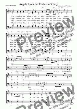 page one of Angels From The Realms of Glory (SATB)