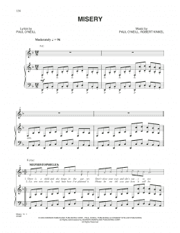 page one of Misery (Piano, Vocal & Guitar Chords (Right-Hand Melody))