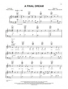 page one of A Final Dream (Piano, Vocal & Guitar Chords (Right-Hand Melody))