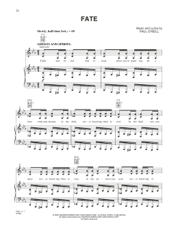 page one of Fate (Piano, Vocal & Guitar Chords (Right-Hand Melody))