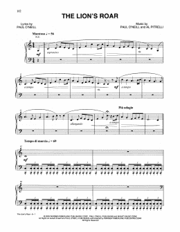 page one of The Lion's Roar (Piano Solo)