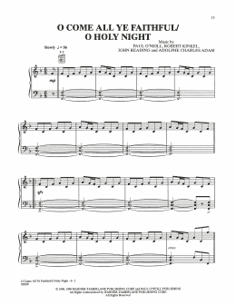 page one of O Come All Ye Faithful / O Holy Night (Piano Solo)