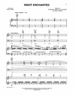 page one of Night Enchanted (Piano, Vocal & Guitar Chords (Right-Hand Melody))