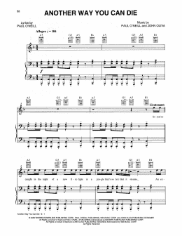 page one of Another Way You Can Die (Piano, Vocal & Guitar Chords (Right-Hand Melody))