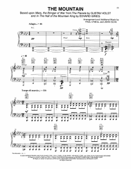 page one of The Mountain (Piano Solo)