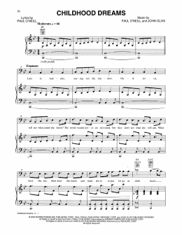 page one of Childhood Dreams (Piano, Vocal & Guitar Chords (Right-Hand Melody))