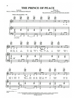 page one of The Prince Of Peace (Piano, Vocal & Guitar Chords (Right-Hand Melody))