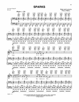 page one of Sparks (Piano, Vocal & Guitar Chords (Right-Hand Melody))
