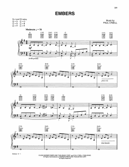 page one of Embers (Piano Solo)
