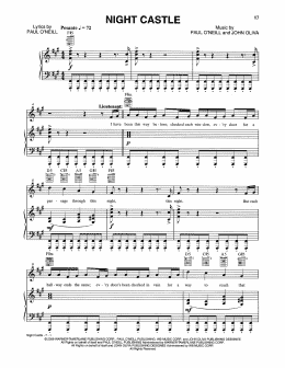 page one of Night Castle (Piano, Vocal & Guitar Chords (Right-Hand Melody))