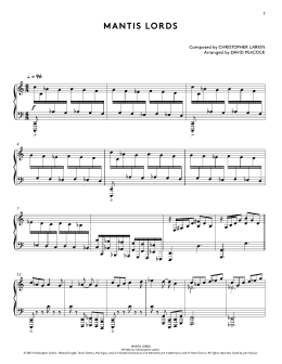 page one of Mantis Lords (from Hollow Knight Piano Collections) (arr. David Peacock) (Piano Solo)