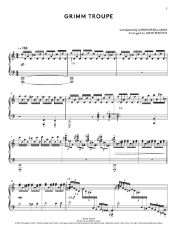 page one of Grimm Troupe (from Hollow Knight Piano Collections) (arr. David Peacock) (Piano Solo)