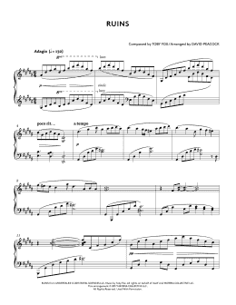page one of Ruins (from Undertale Piano Collections 2) (arr. David Peacock) (Piano Solo)