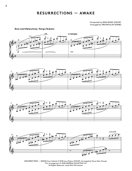 page one of Resurrections - Awake (from Celeste Piano Collections) (arr. Trevor Alan Gomes) (Piano Solo)