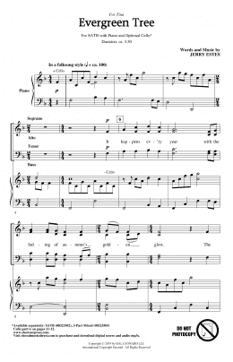 page one of Evergreen Tree (SATB Choir)