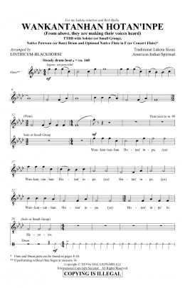 page one of Wankantanhan Hotan'inpe (From above, they are making their voices heard) (arr. Linthicum-Blackhorse) (TTBB Choir)
