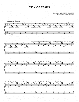 page one of City of Tears (from Hollow Knight Piano Collections) (arr. David Peacock) (Piano Solo)