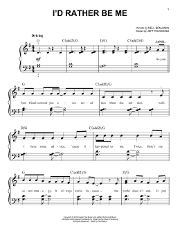 page one of I'd Rather Be Me (from Mean Girls: The Broadway Musical) (Easy Piano)