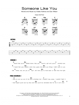 page one of Someone Like You (Really Easy Guitar)