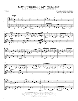 page one of Somewhere In My Memory (from Home Alone) (Violin Duet)