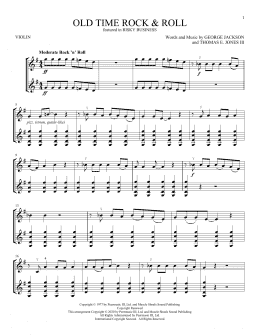 page one of Old Time Rock & Roll (from Risky Business) (Violin Duet)