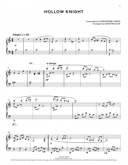 page one of Hollow Knight (from Hollow Knight Piano Collections) (arr. David Peacock) (Piano Solo)