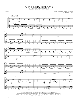 page one of A Million Dreams (from The Greatest Showman) (Violin Duet)