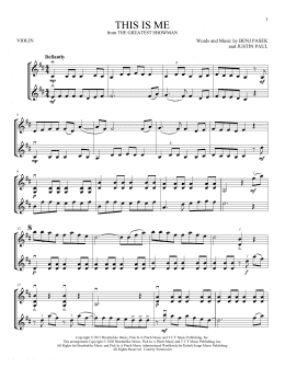 page one of This Is Me (from The Greatest Showman) (Violin Duet)