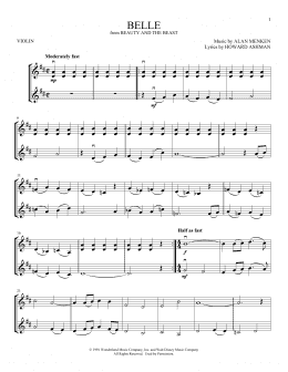 page one of Belle (from Beauty and The Beast) (Violin Duet)