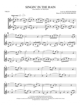 page one of Singin' In The Rain (Violin Duet)