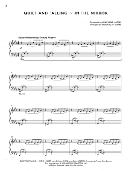 page one of Quiet And Falling - In The Mirror (from Celeste Piano Collections) (arr. Trevor Alan Gomes) (Piano Solo)