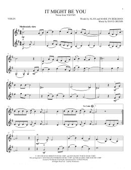 page one of It Might Be You (from Tootsie) (Violin Duet)