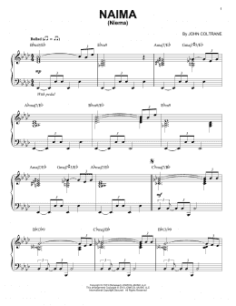 page one of Naima (Niema) (arr. Brent Edstrom) (Piano Solo)