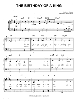 page one of The Birthday Of A King (Easy Piano)