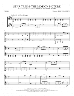 page one of Star Trek The Motion Picture (Violin Duet)