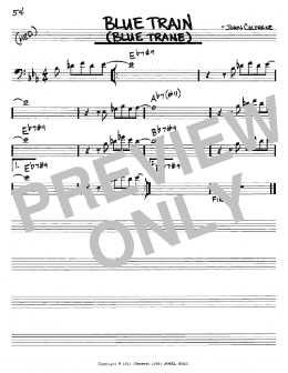 page one of Blue Train (Blue Trane) (Real Book – Melody & Chords – Bass Clef Instruments)