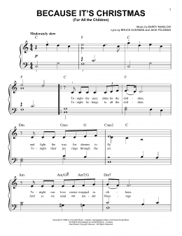 page one of Because It's Christmas (For All The Children) (Easy Piano)