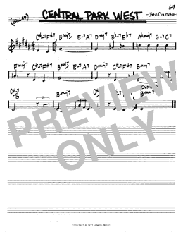 page one of Central Park West (Real Book – Melody & Chords – C Instruments)