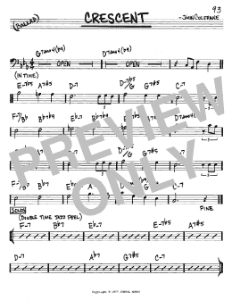 page one of Crescent (Real Book – Melody & Chords – Bass Clef Instruments)