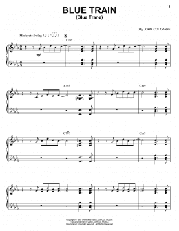 page one of Blue Train (Blue Trane) (Piano Solo)