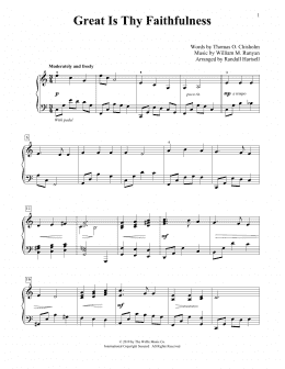 page one of Great Is Thy Faithfulness (arr. Randall Hartsell) (Educational Piano)