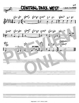 page one of Central Park West (Real Book – Melody & Chords – Bb Instruments)