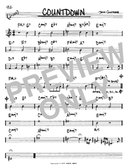 page one of Countdown (Real Book – Melody & Chords – Bb Instruments)