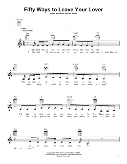 page one of Fifty Ways To Leave Your Lover (Ukulele)