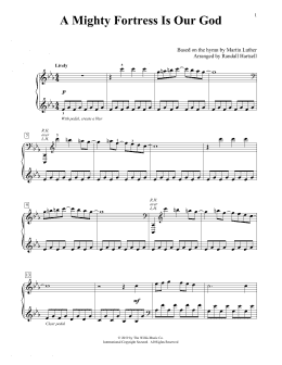 page one of A Mighty Fortress Is Our God (arr. Randall Hartsell) (Educational Piano)