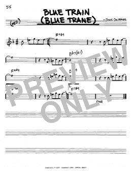 page one of Blue Train (Blue Trane) (Real Book – Melody & Chords – Bb Instruments)
