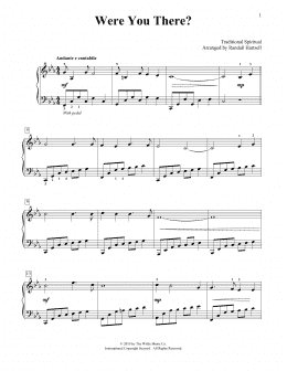 page one of Were You There? (arr. Randall Hartsell) (Educational Piano)